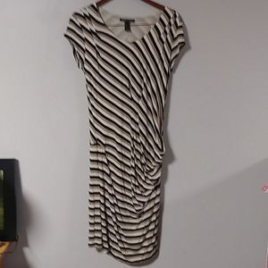 MNG asymmetrical, rouged waist dress